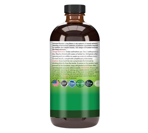 Immunity Booster Natural Living Bitters 16 oz made with alkalized spring water